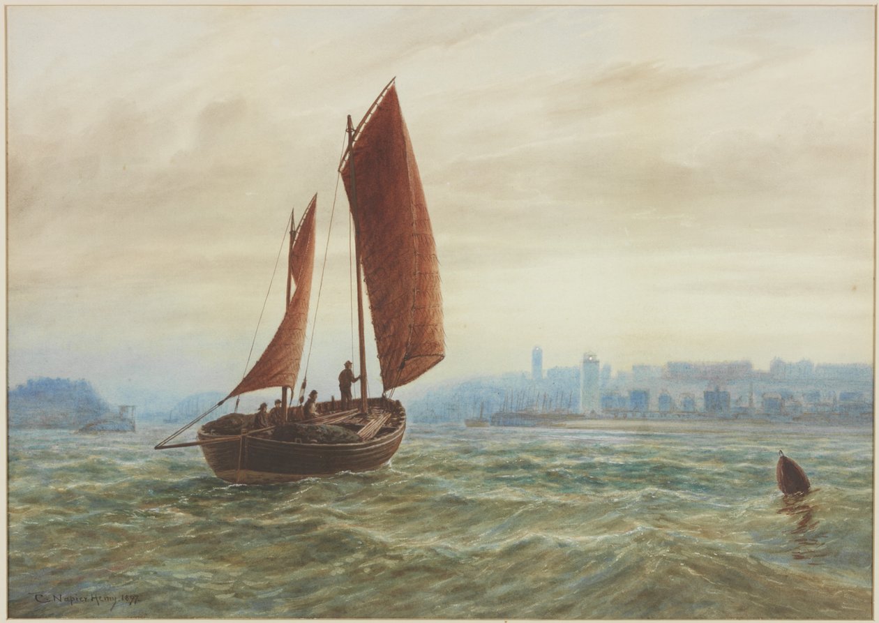 Off North Shields (blyant, akvarel og bodycolour på papir) af Charles Napier Hemy