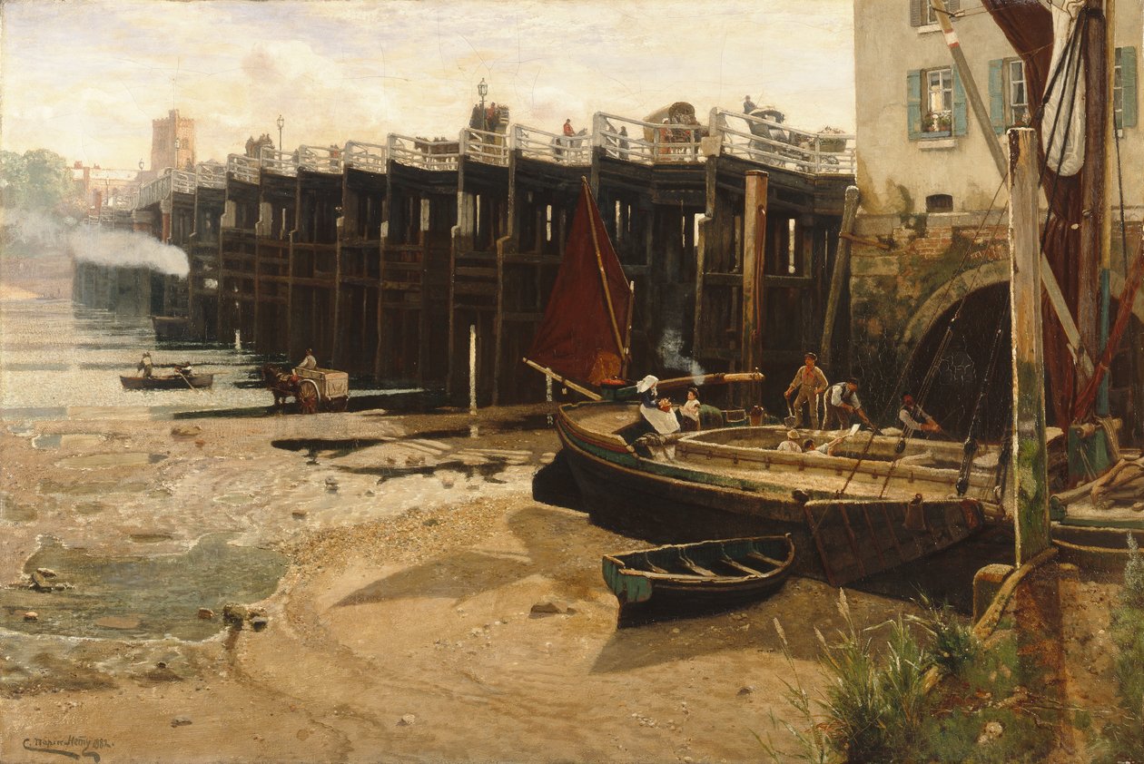 Den gamle Putney Bridge af Charles Napier Hemy