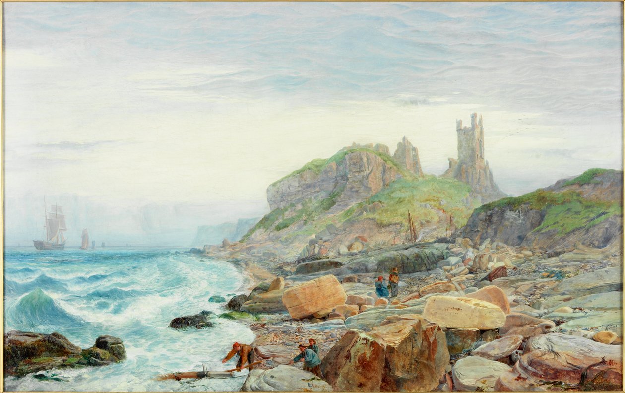 Ruin af et Northumbrian Keep, 1864 af Charles Napier Hemy