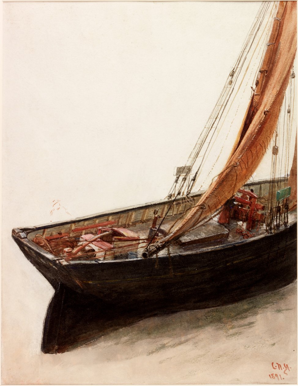 Studie (bc og wc på papir) af Charles Napier Hemy