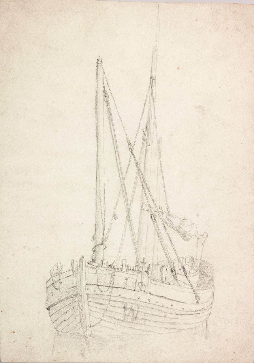Undersøgelse af Fishing Boat af Charles Napier Hemy