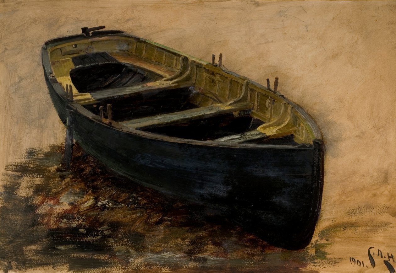 Study of a Boat, 1901 (olie på papir) af Charles Napier Hemy