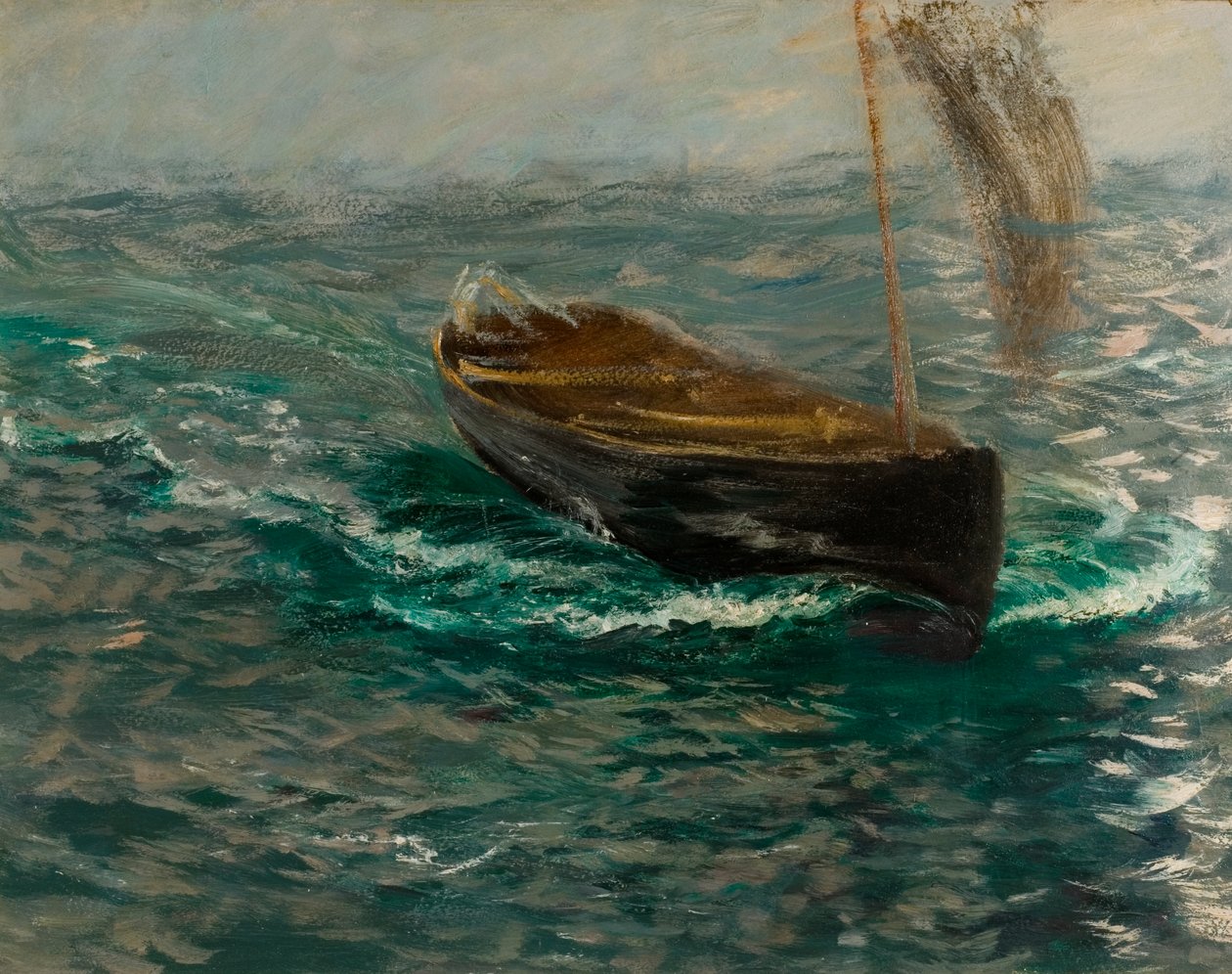 Studie af en jolle (olie på papir) af Charles Napier Hemy