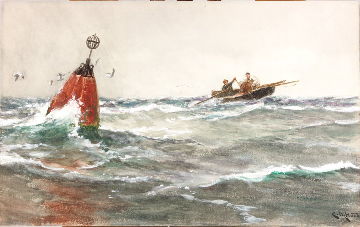 Den røde bøje (bc og wc på kort) af Charles Napier Hemy