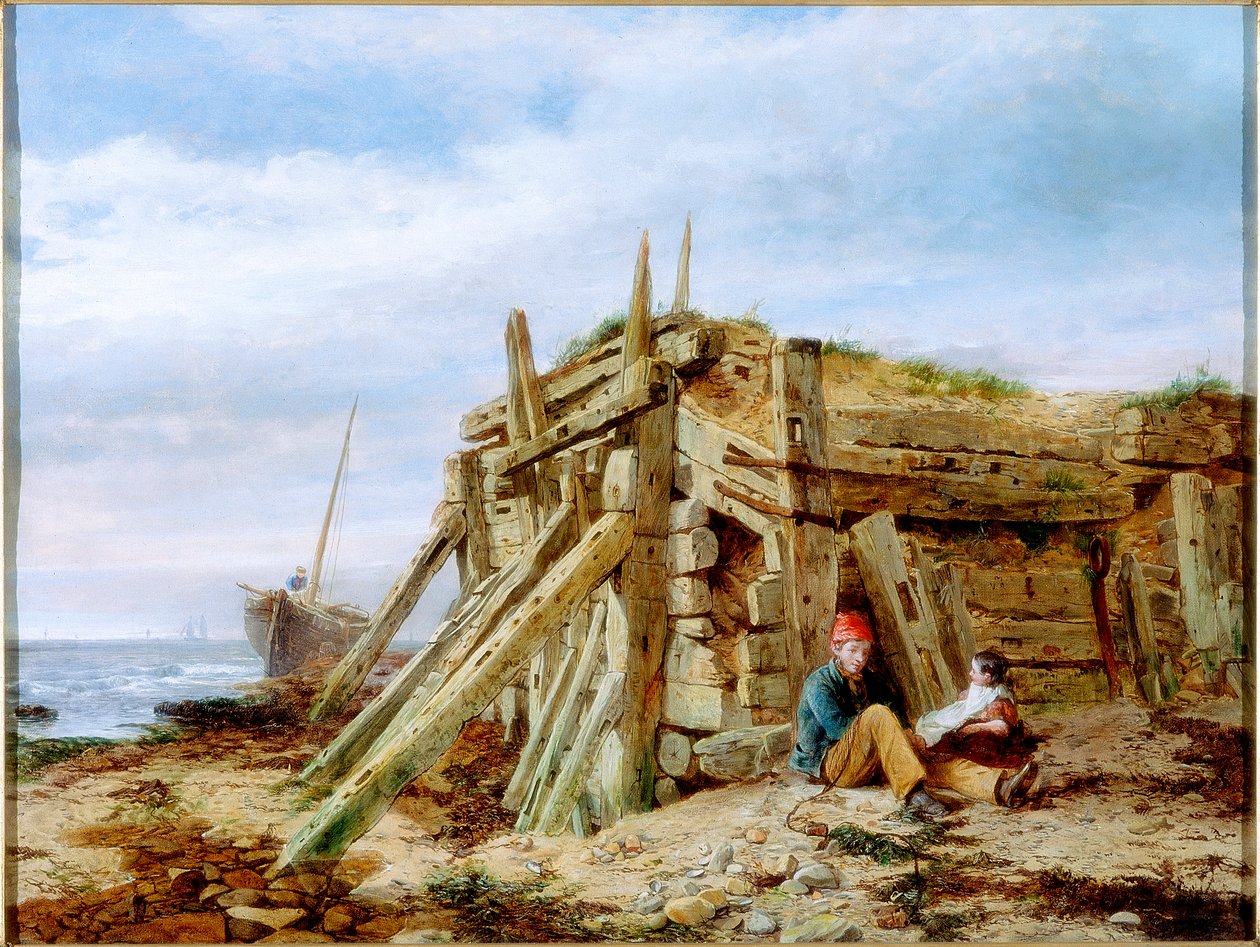 Under bølgebryderen, ca. 1863 af Charles Napier Hemy