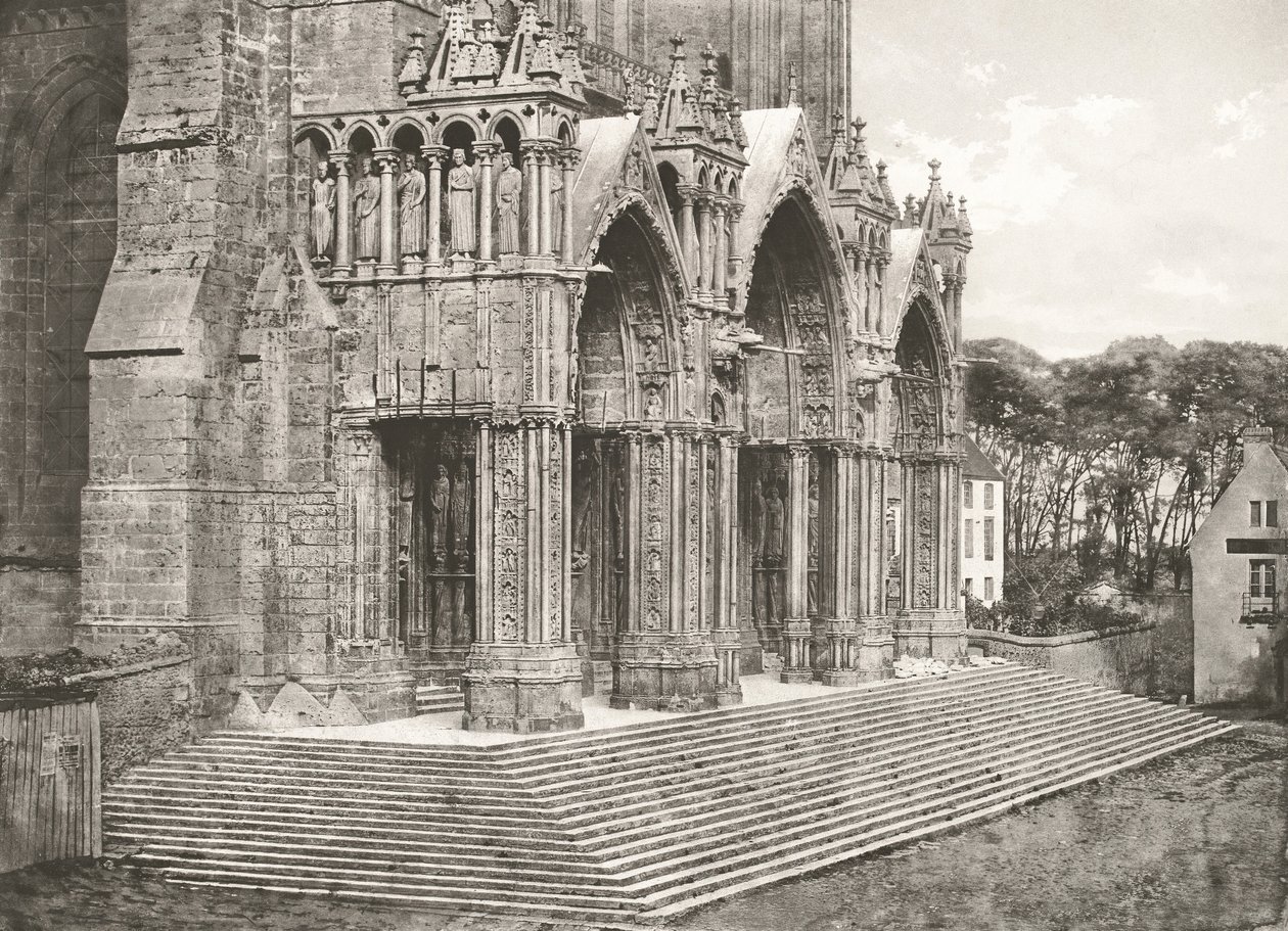 Chartres-katedralen - Sydportalen, 12. århundrede af Charles Nègre
