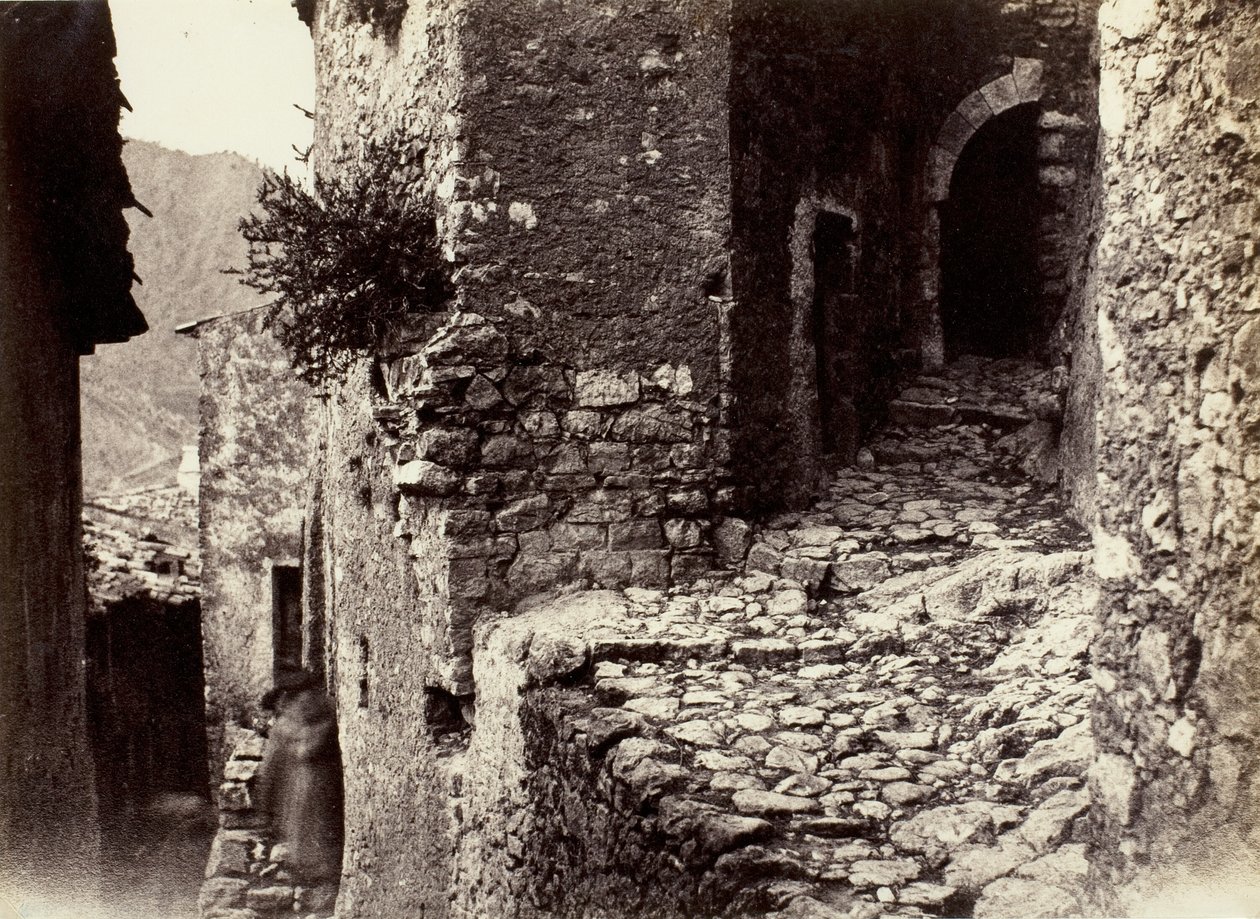 En gade i Sainte-Agnès nær Roquebrune af Charles Nègre
