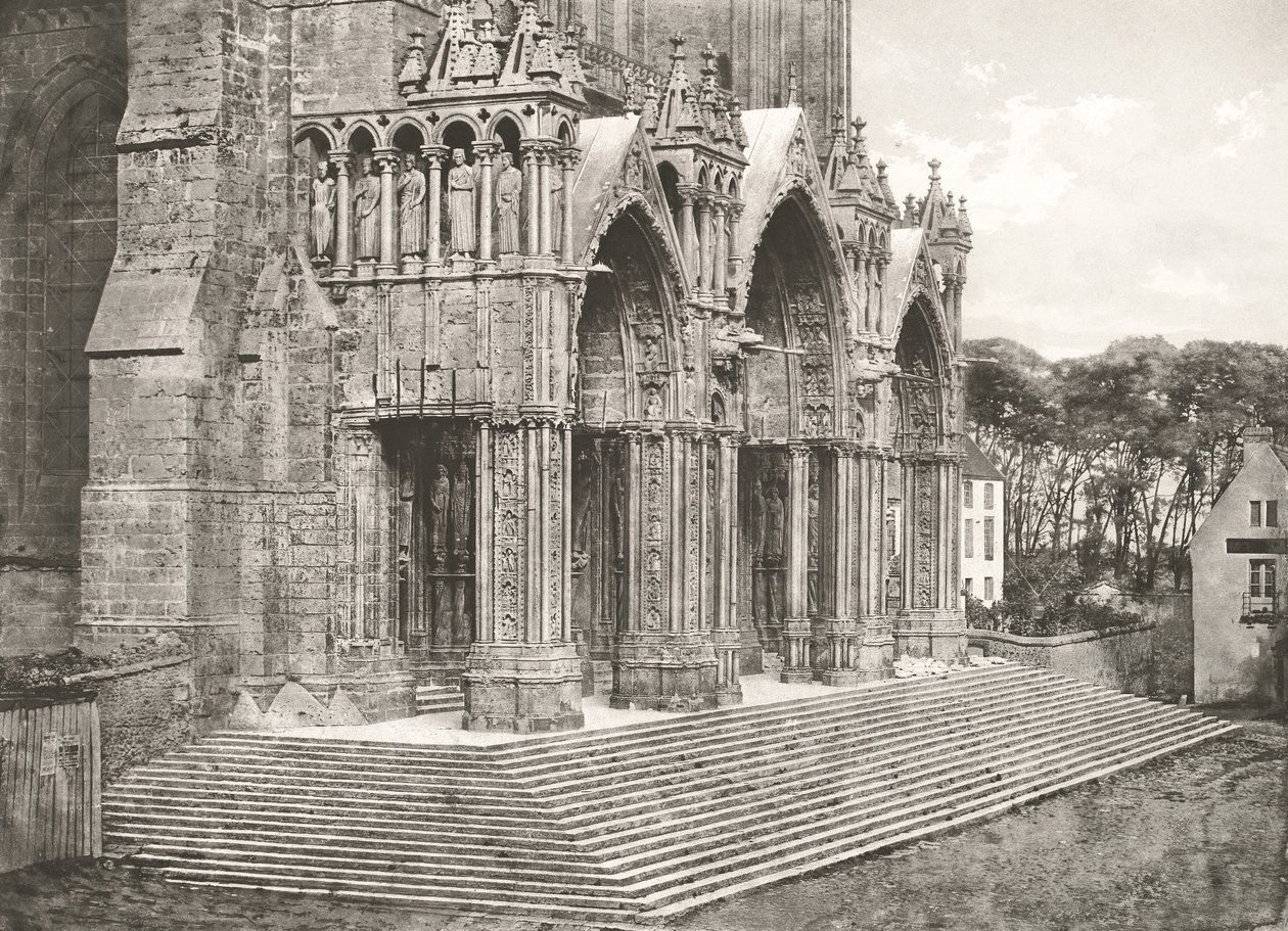 Chartres-katedralen - Portico du Midi XII. århundrede af Charles Nègre