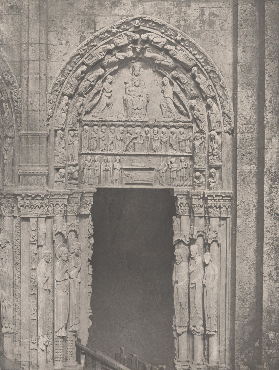 Chartres Cathedral, West Side, Right Side Door, XII Century (Chartres Cathedral, West Side, Right Side Door, XII Century) af Charles Nègre