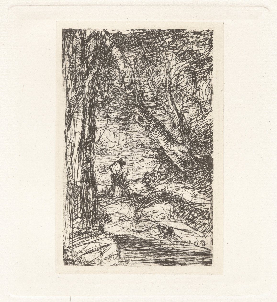 Planche XI - Le Bûcheron (Plade XI - Træskæreren),ca. 1857 (tryk) af Charles Nègre