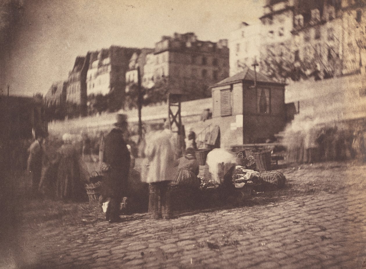 Markedsscene ved havnen i Hôtel de Ville, Paris af Charles Nègre