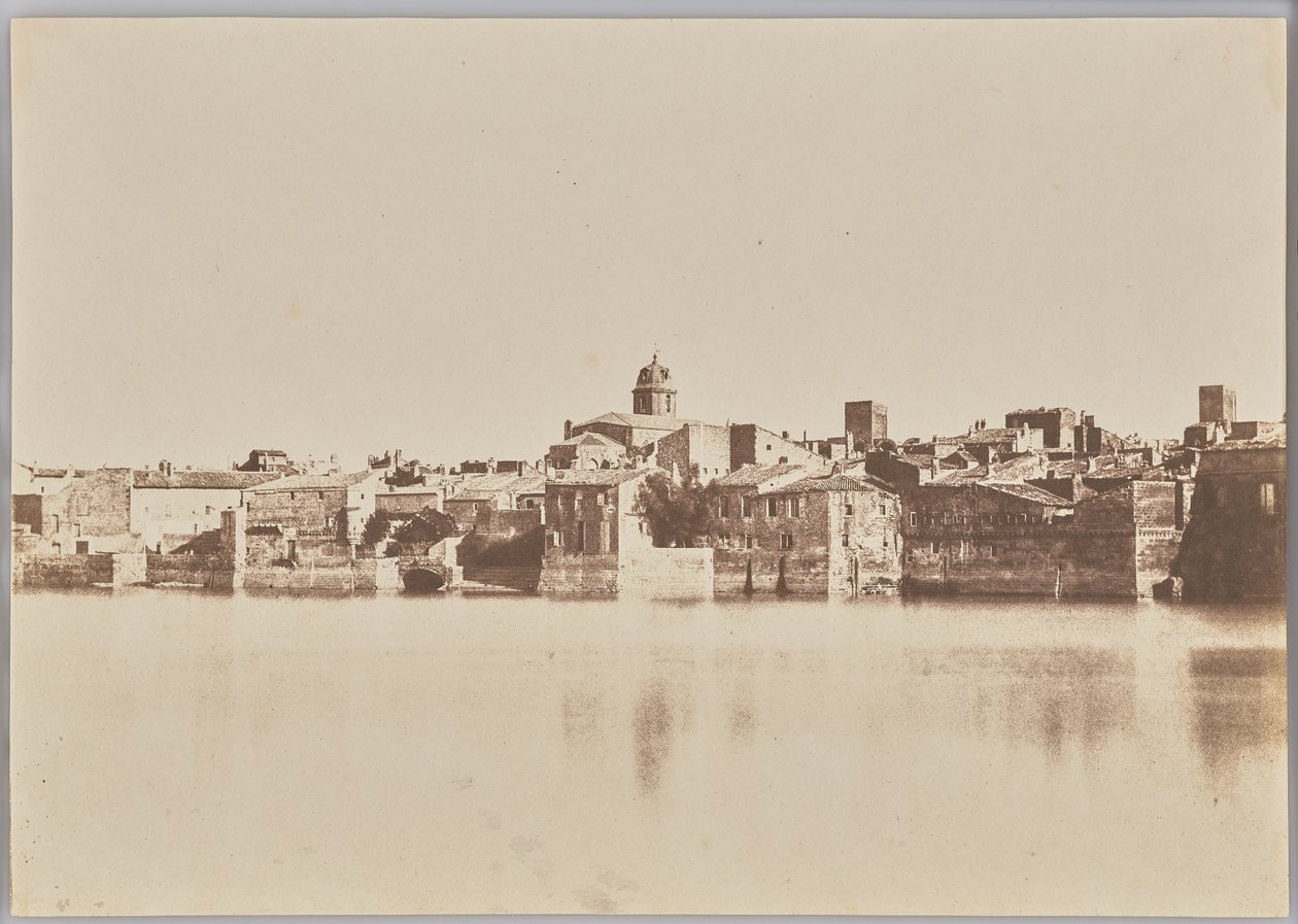 Udsigt fra Rhônes bredder, "Arles" af Charles Nègre