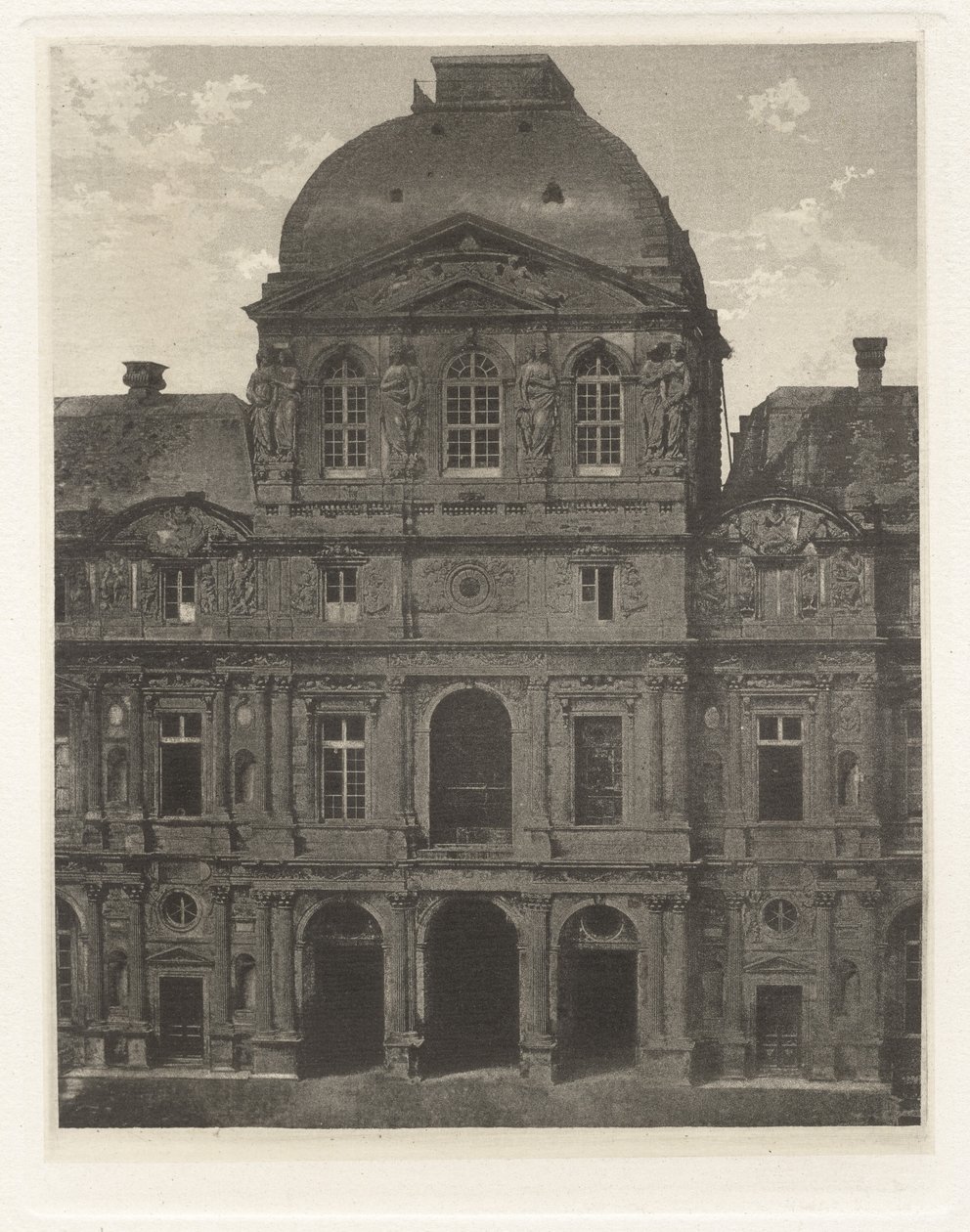 Plade VII – Louvre, urets pavillon (Plade VII – Louvre, urets pavillon) af Charles Nègre, André Jammes