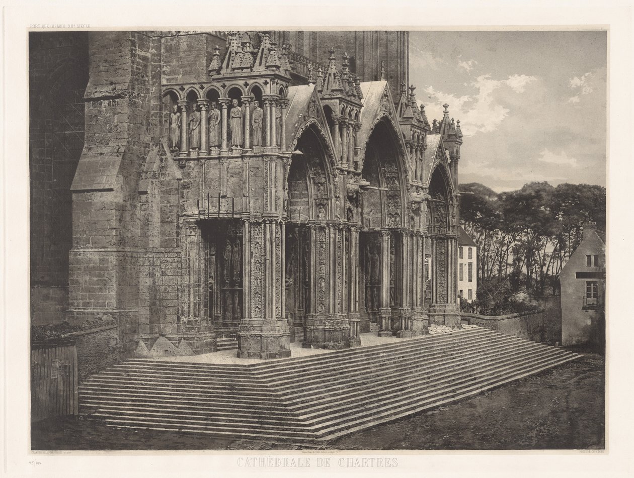 Tavle XII – Chartres Cathedral, Portico du Midi (Plade XII – Chartres Cathedral, Sydindgang) af Charles Nègre, André Jammes