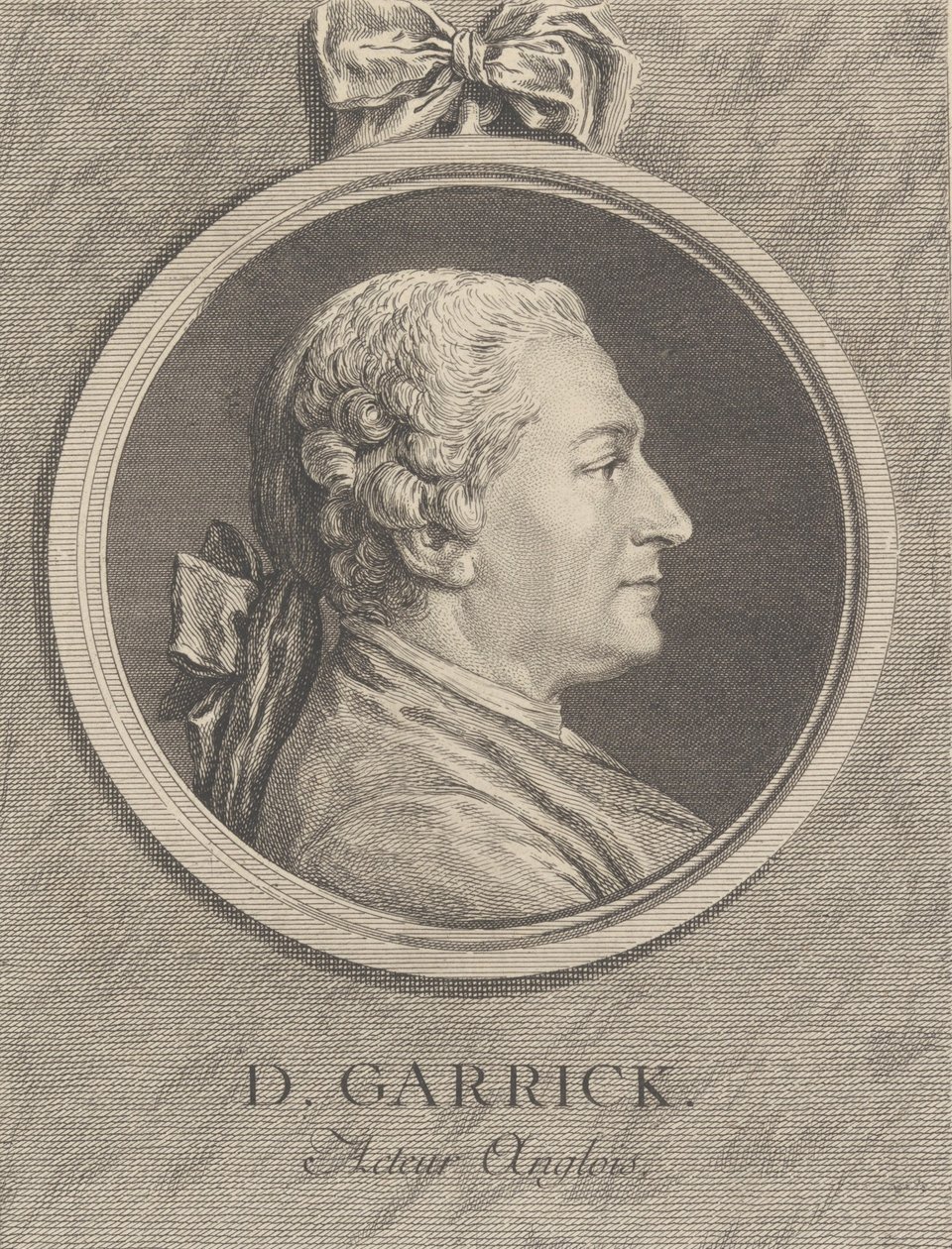 Portræt af David Garrick, 1764 af Charles Nicolas Cochin