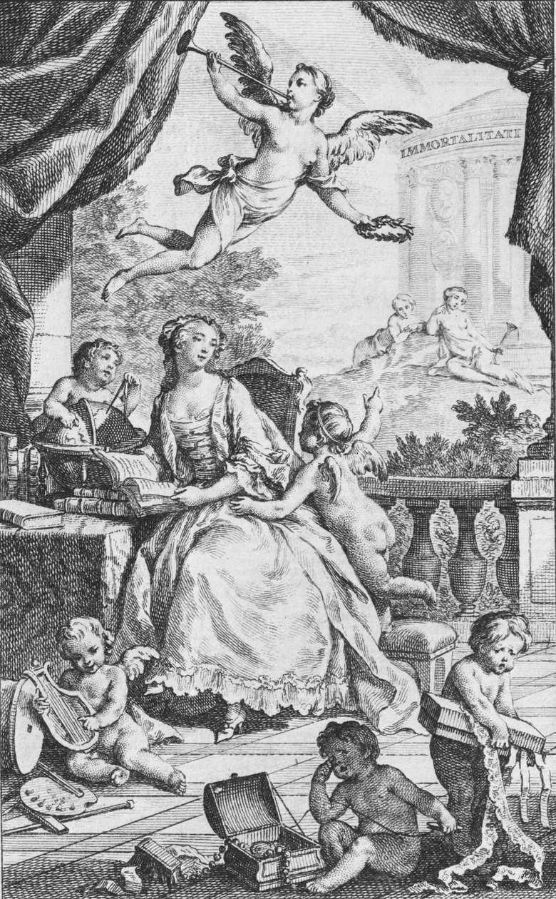 Portræt af Madame de Pompadour, ca. 1745. af Charles Nicolas Cochin