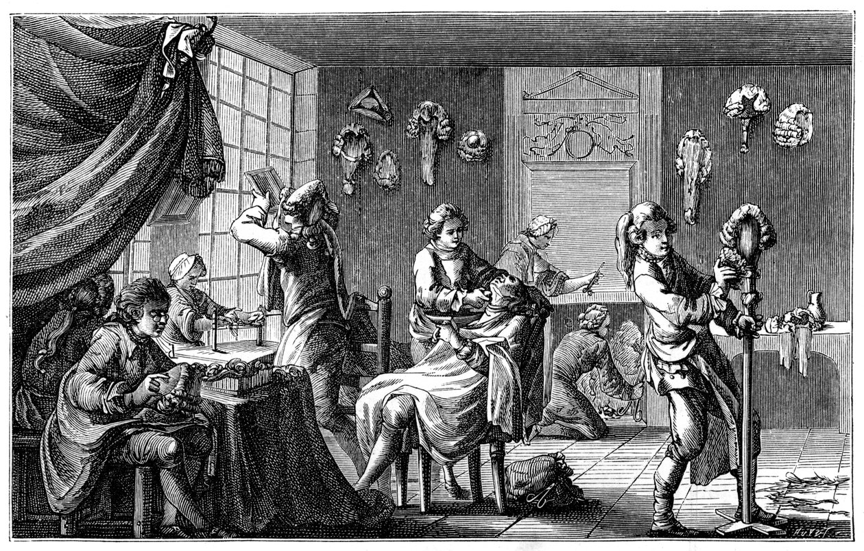 Barbers Boutique, 1885. af Charles Nicolas Cochin