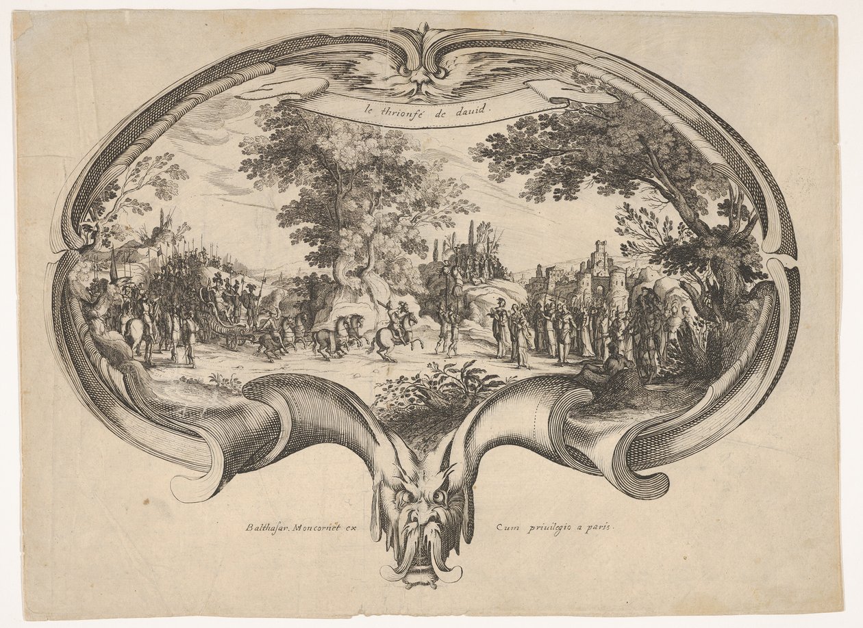The Triumph of David, fra en fan af Jacques Callot af Charles Nicolas Cochin