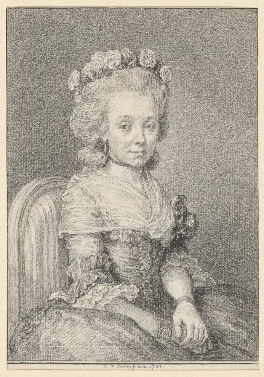Mademoiselle Grogniard, Lady of Saint-Just af Charles Nicolas Cochin II