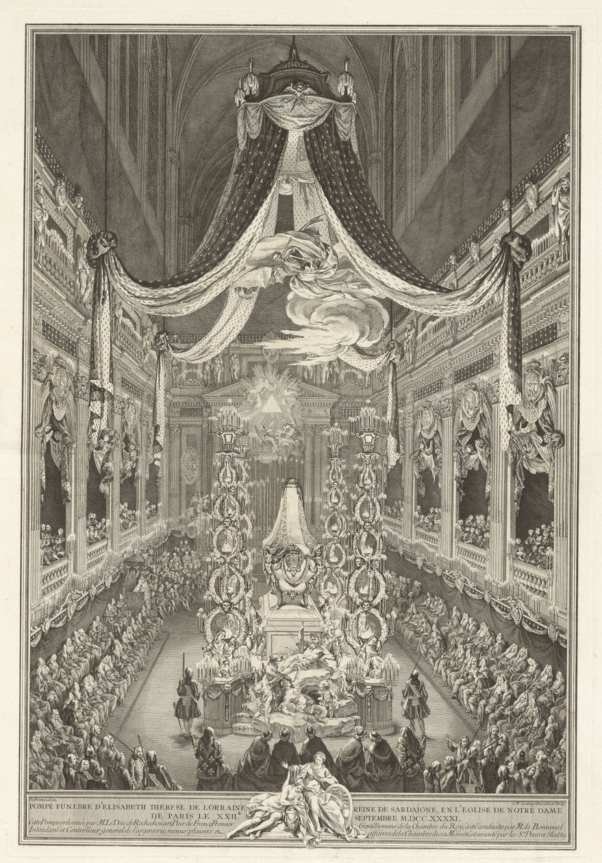 Bedemænd af Elisabeth Therese af Lorraine af Charles Nicolas Cochin II