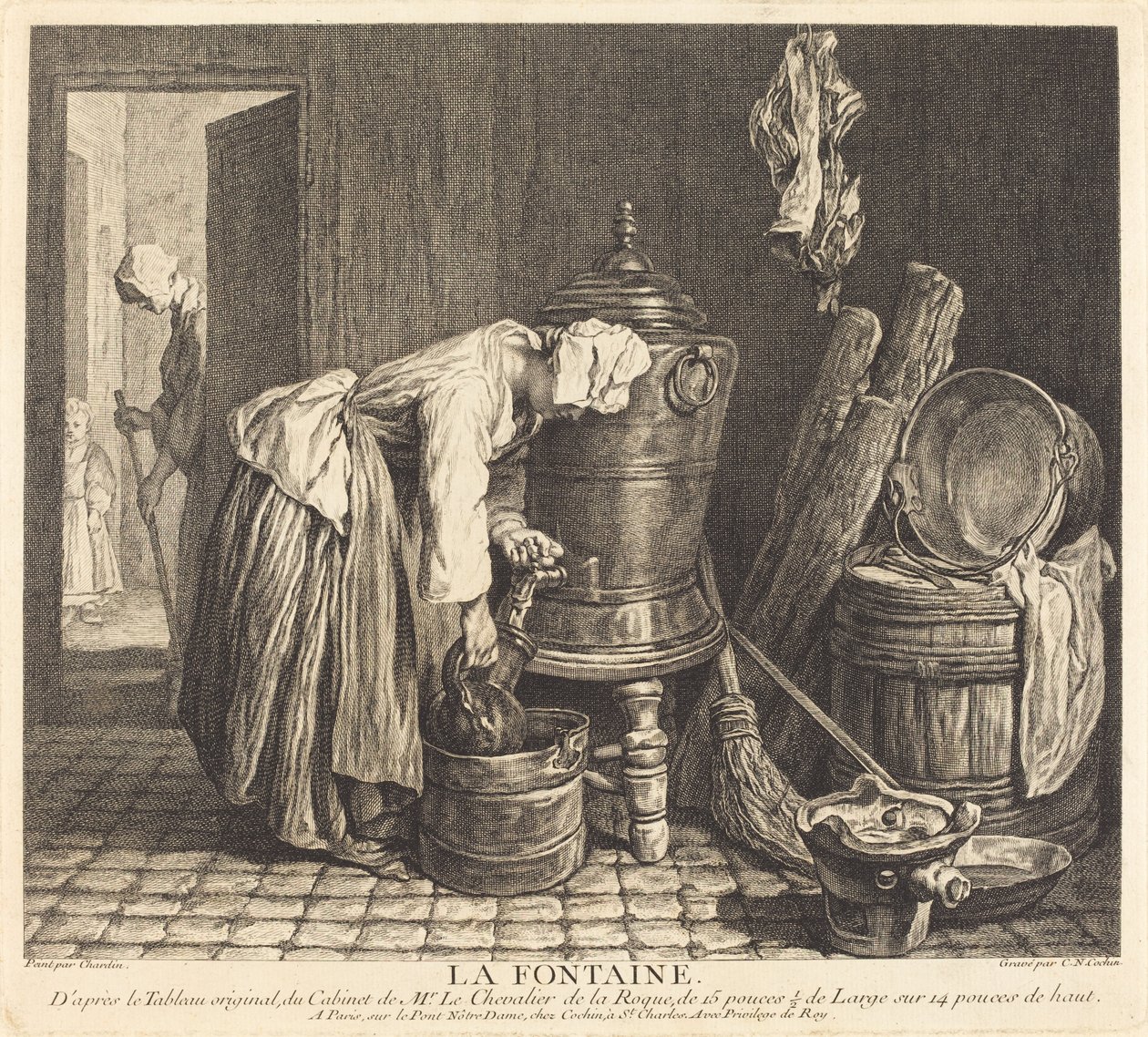 Springvand af Charles Nicolas Cochin I after Jean Siméon Chardin