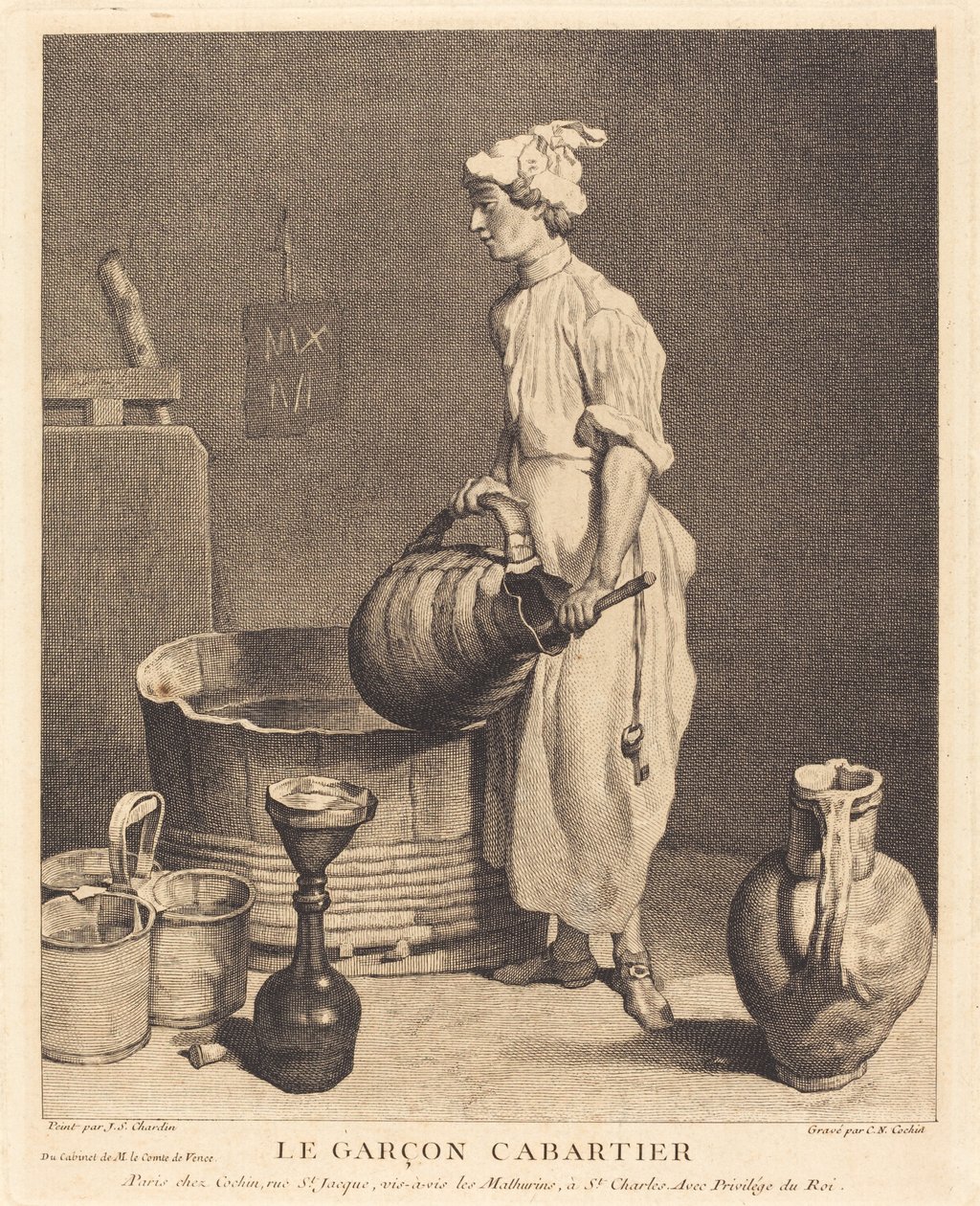 Kroejer-drengen af Charles Nicolas Cochin I after Jean Siméon Chardin