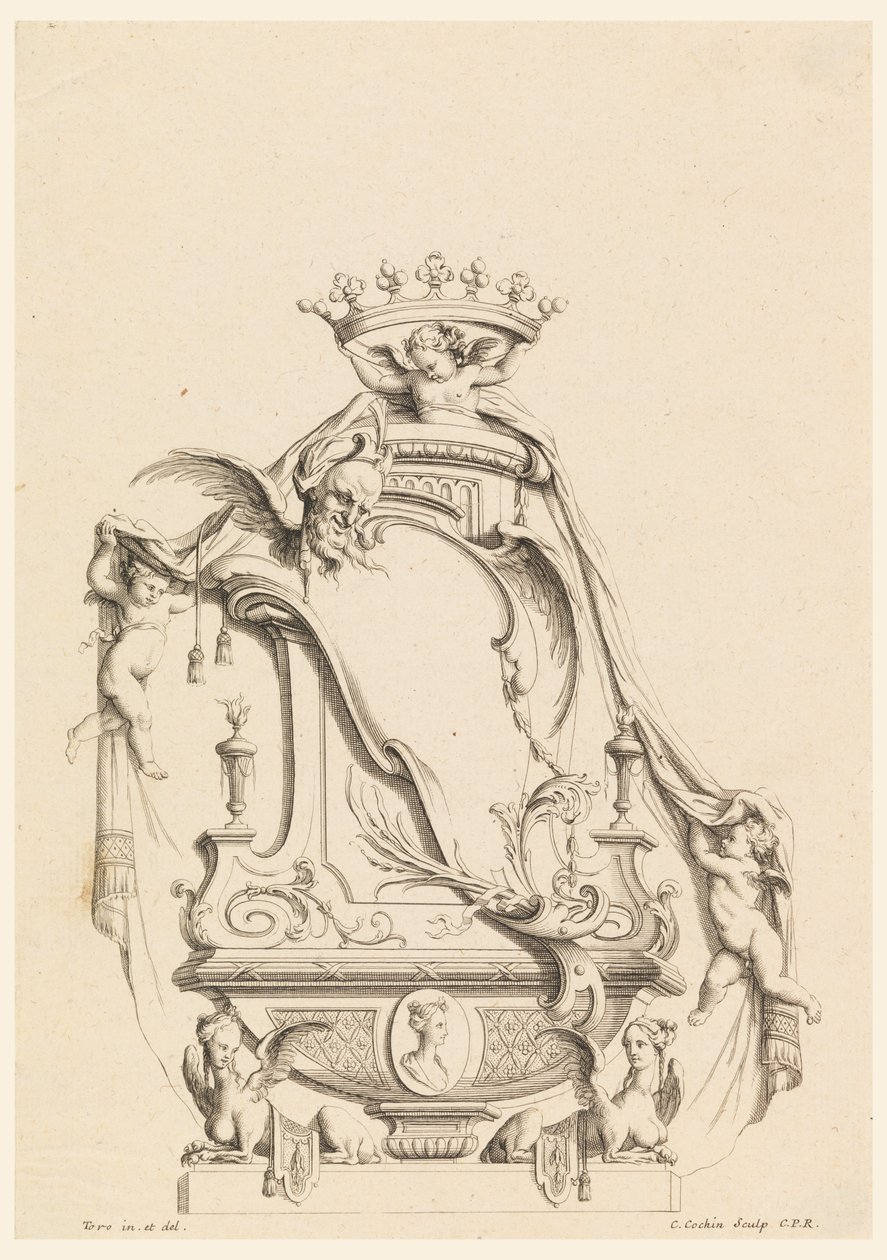 Design til patron fra "Newly Invented Cartridges" af Charles Nicolas Cochin the younger