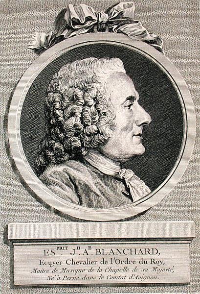 Esprit Joseph Antoine Blanchard (1696-1770) graveret af Augustin de Saint-Aubin (1736-1807) 1767 (gravering) af Charles Nicolas II (after) Cochin