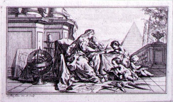 Aritmetik, en bevisillustration til et værk af Denis Diderot (1713-84) (radering) af Charles Nicolas II Cochin