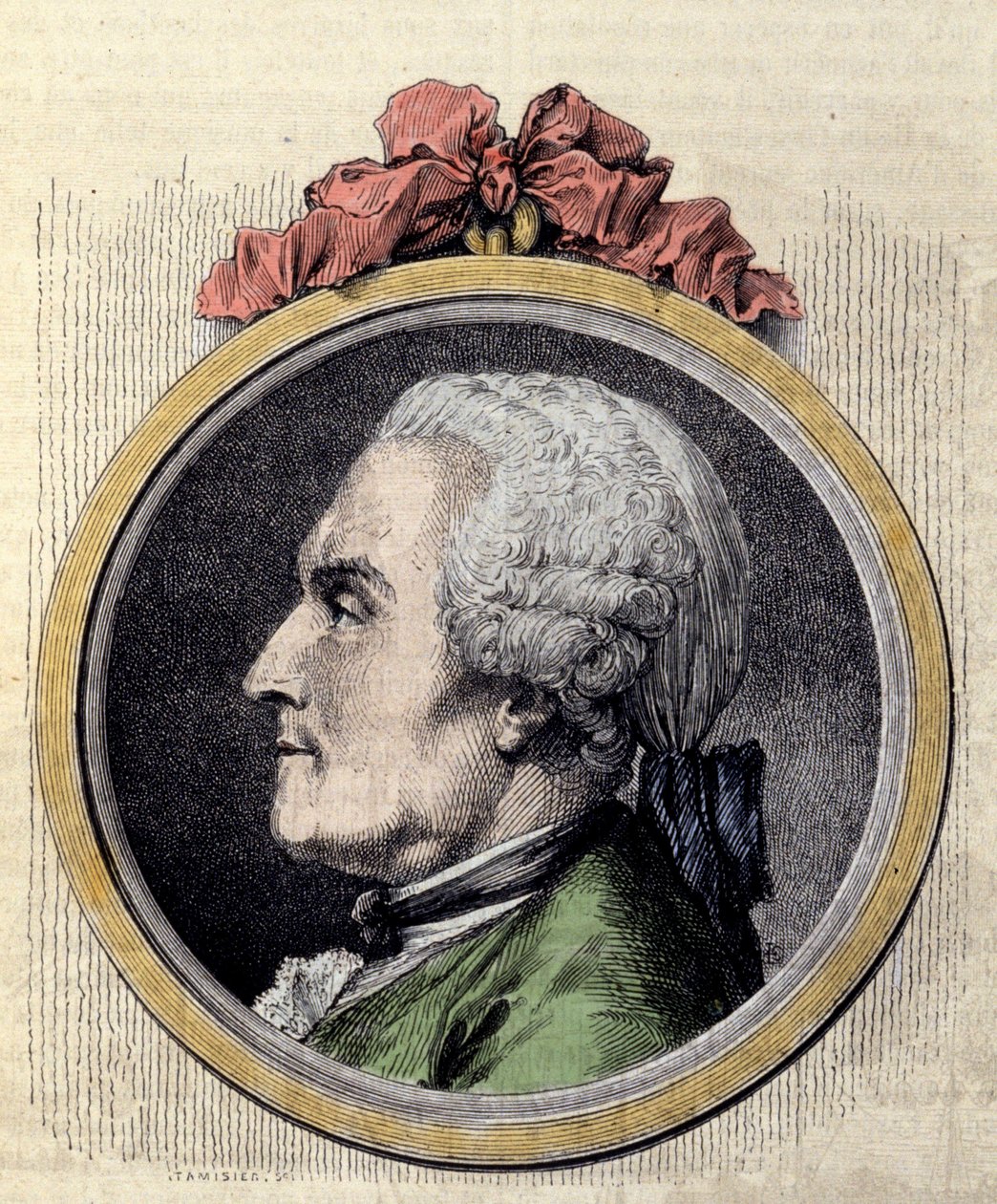 Portræt af Charles Marie La Condamine, fransk matematiker og naturforsker af Charles Nicolas II Cochin