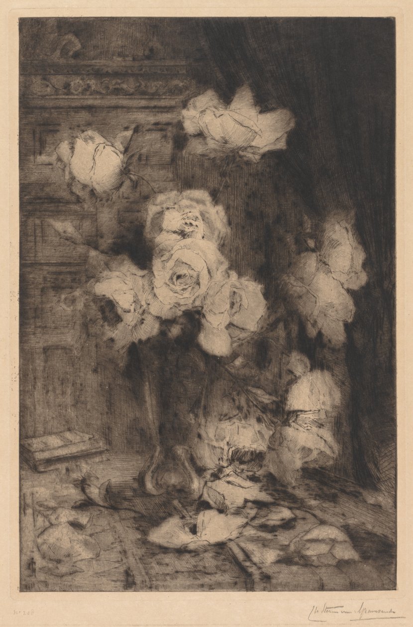 Studie af roser af Charles Nicolas Storm van 