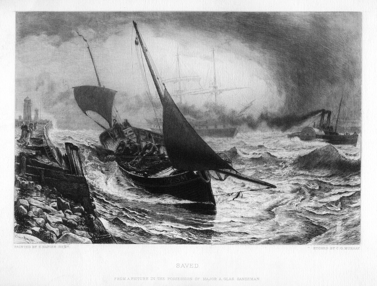 Saved, c19th century.dani af Charles Olivier Murray