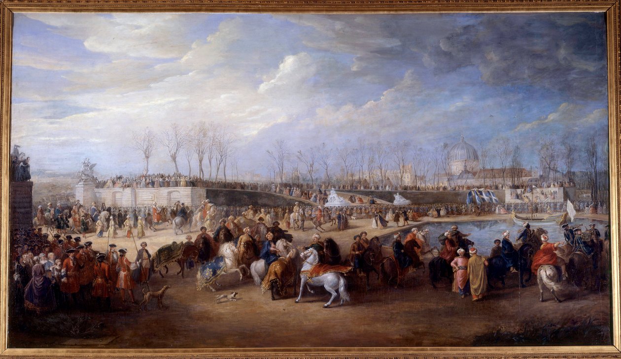 Reception of Mehemet Effendi Turkish ambassador to the great Sultan Achmet by King Louis XV on 21 March 1721 at the Tuileries Peinture de Charles Parroceldani af Charles Parrocel