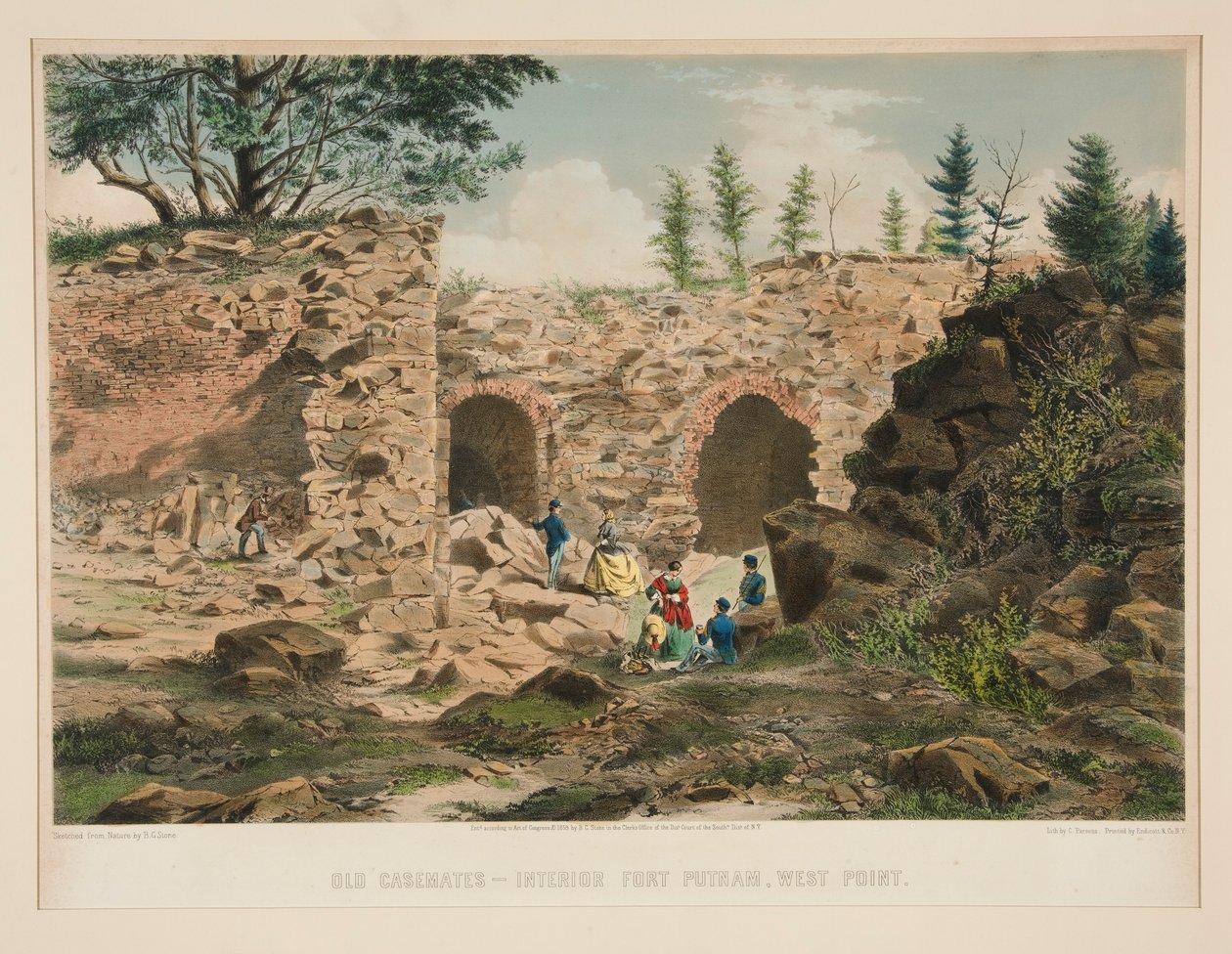 Old Casemates - interiør Fort Putnam, West Point af Charles Parsons