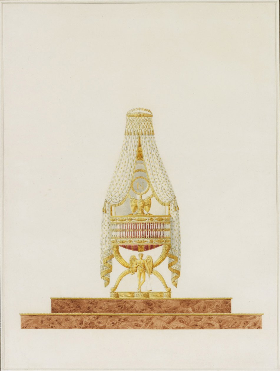Design af bassinet for Hans Majestæt Kongen af Rom, 1811 af Charles Percier