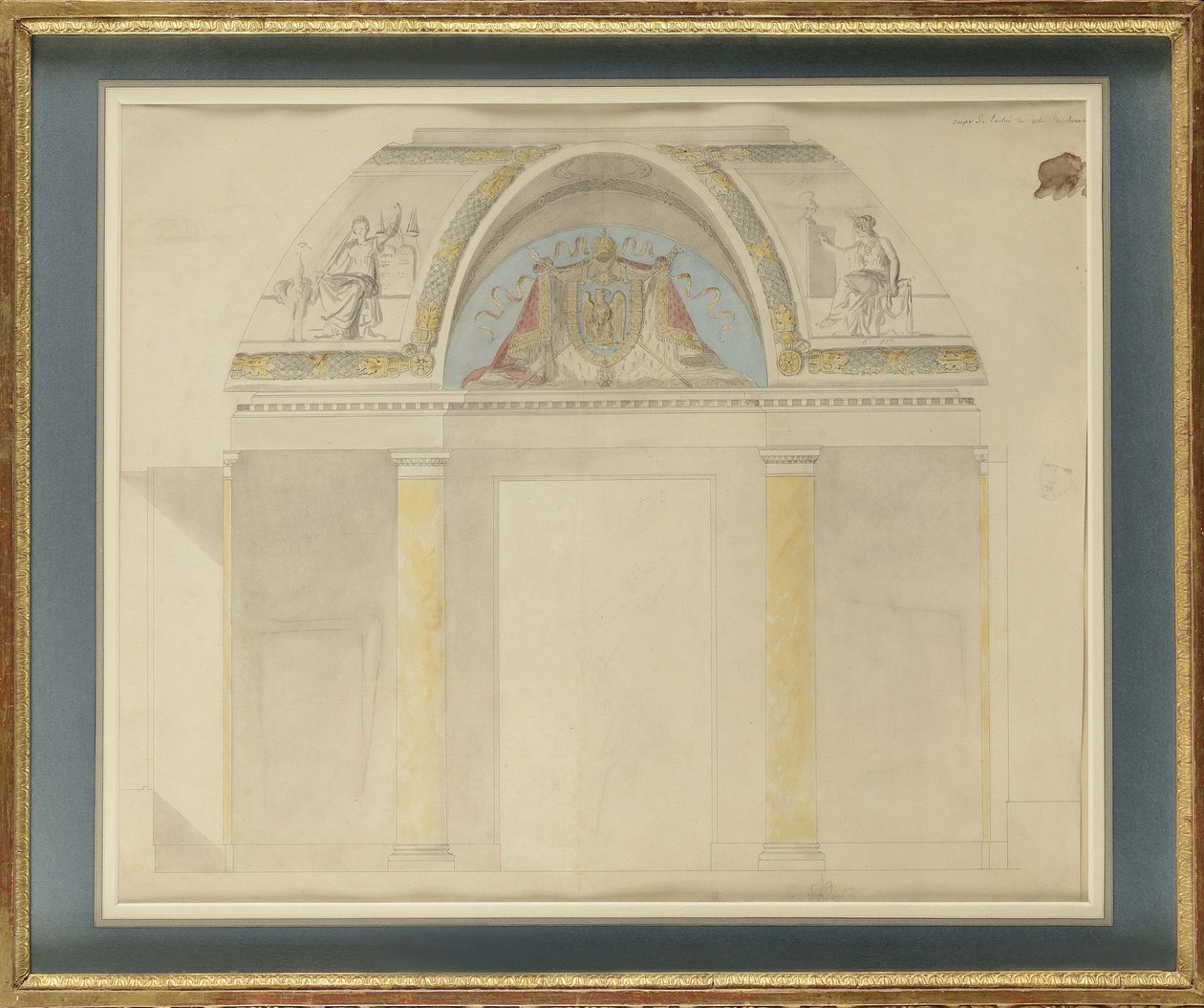 Studie til udsmykning af tronen i Palais des Tuileries af Charles Percier