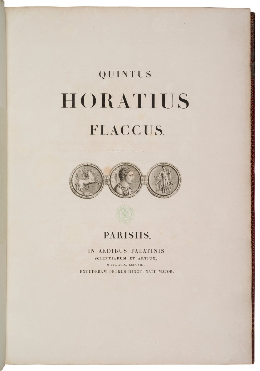 Titelblad for Quintus Horatius Flaccus af Charles Percier