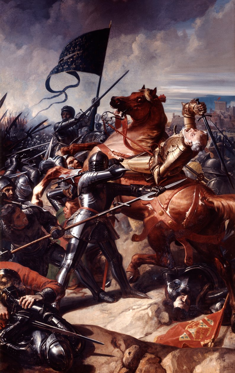 Slaget ved Castillon, 1453 1800-tallet af Charles Philippe Auguste Lariviere