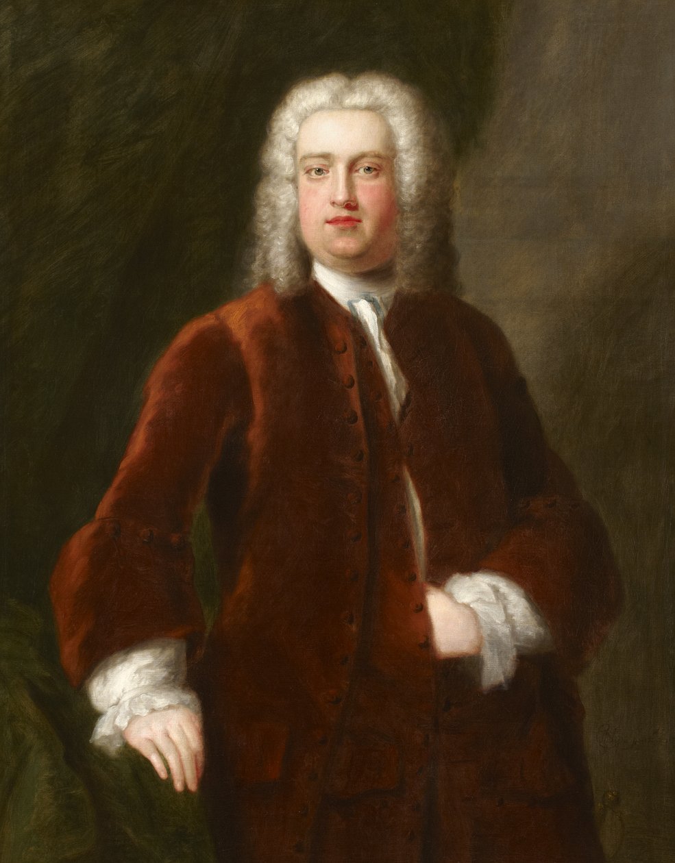 Portræt af en uidentificeret herre fra det 18. århundrede præsenteret som et portræt af Georg Frideric Handel, 1737 af Charles Philips