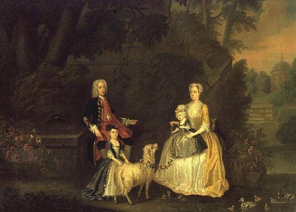 Sir William Strickland og hans familie af Charles Phillips