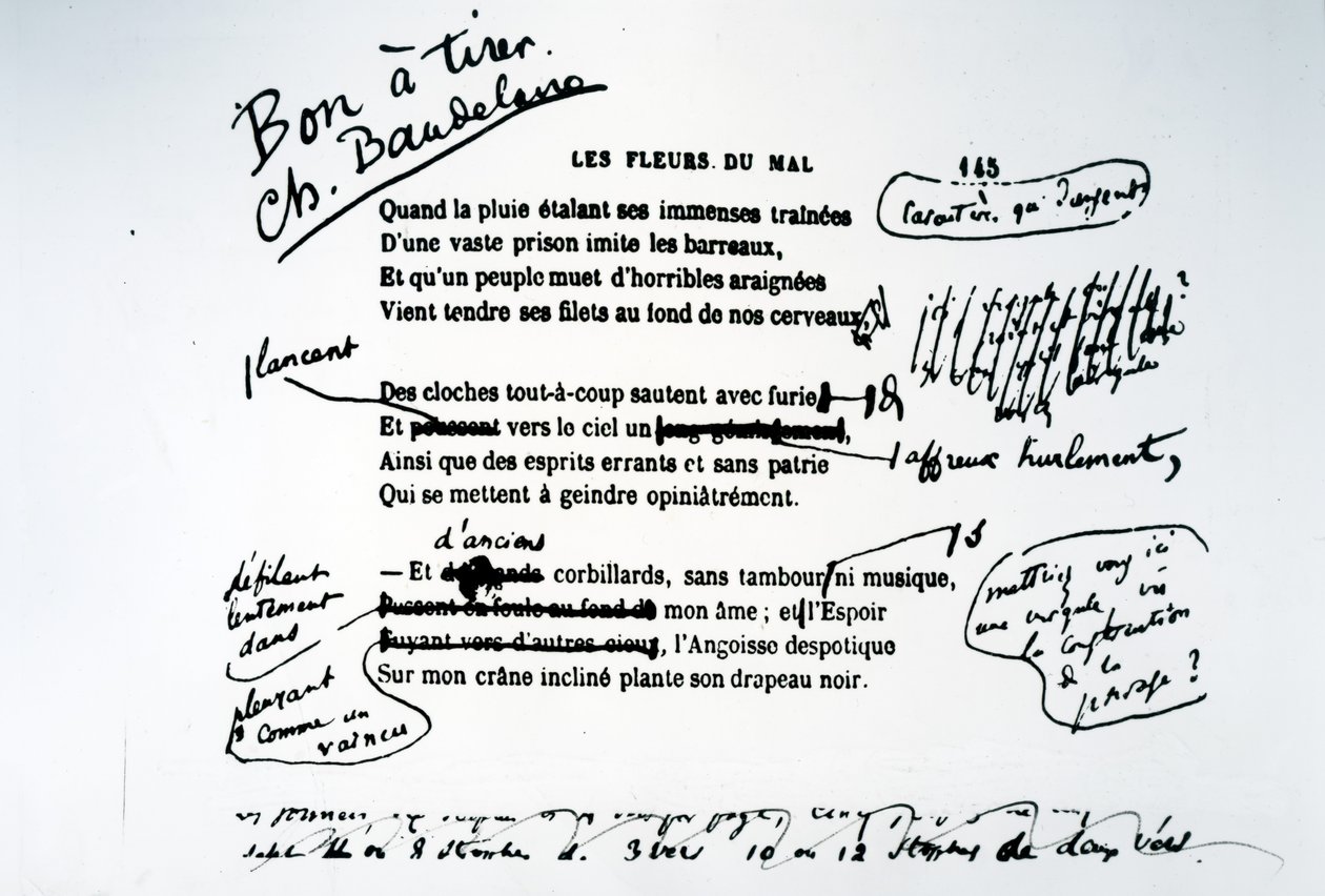 Rettet bevis på Ondskabens blomster af Charles Pierre Baudelaire