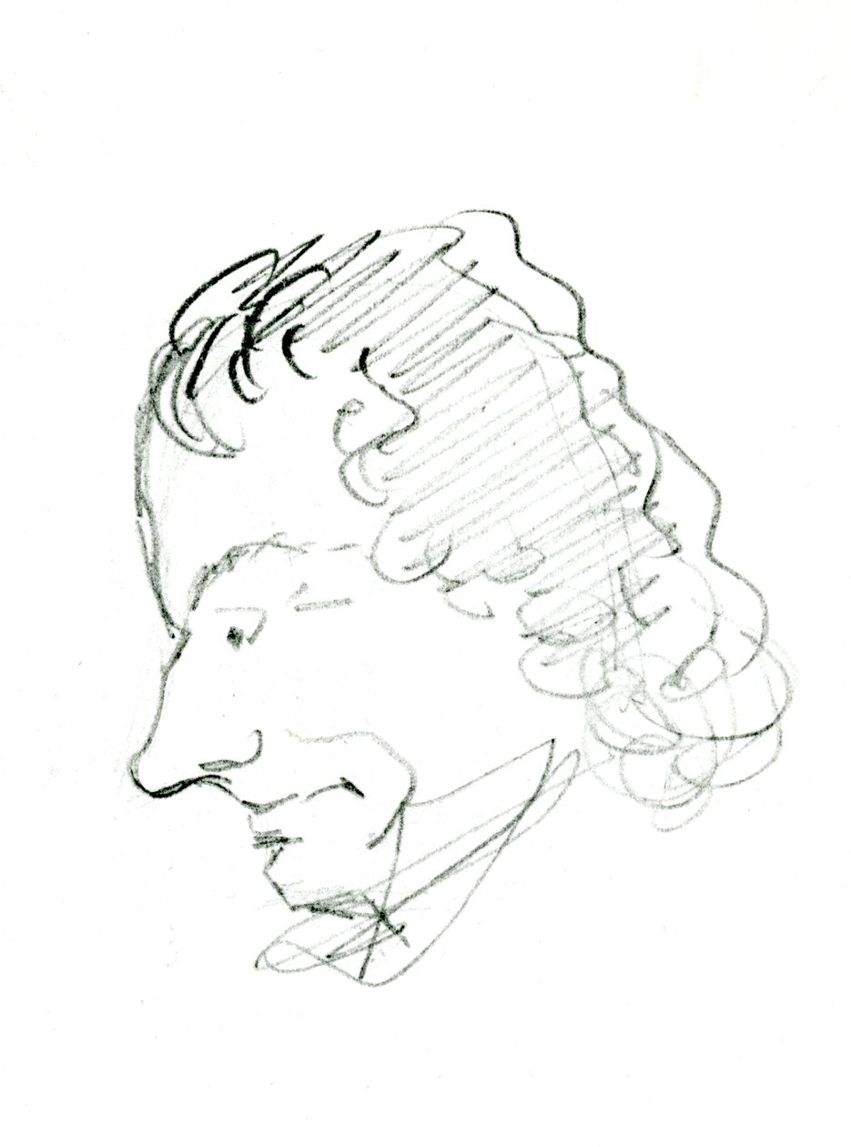 Selvportræt, ca. 1843 (blyant på papir) (s/h foto) af Charles Pierre Baudelaire