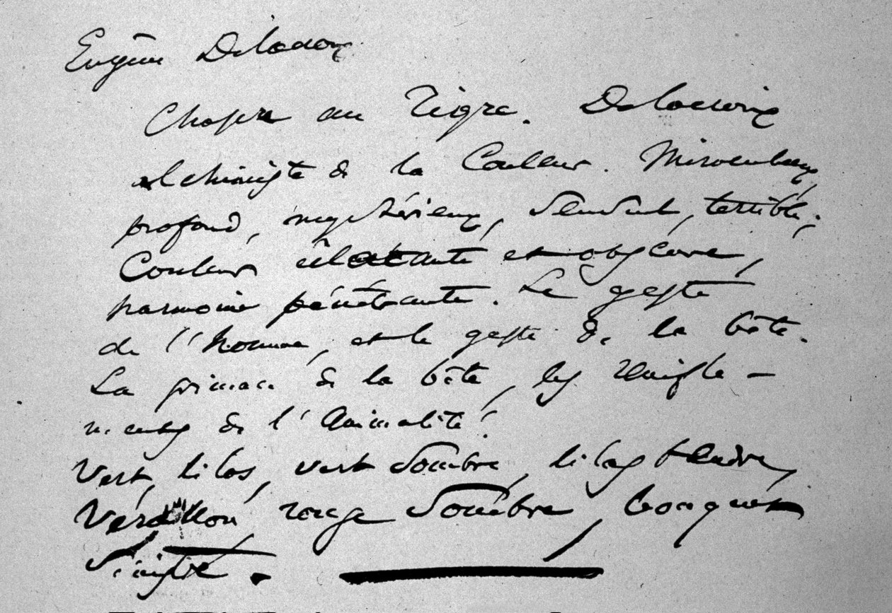 Tekst af digteren Charles Baudelaire (1821-1867) om maleren Eugene Delacroix udgivet i 1846 af Charles Pierre Baudelaire