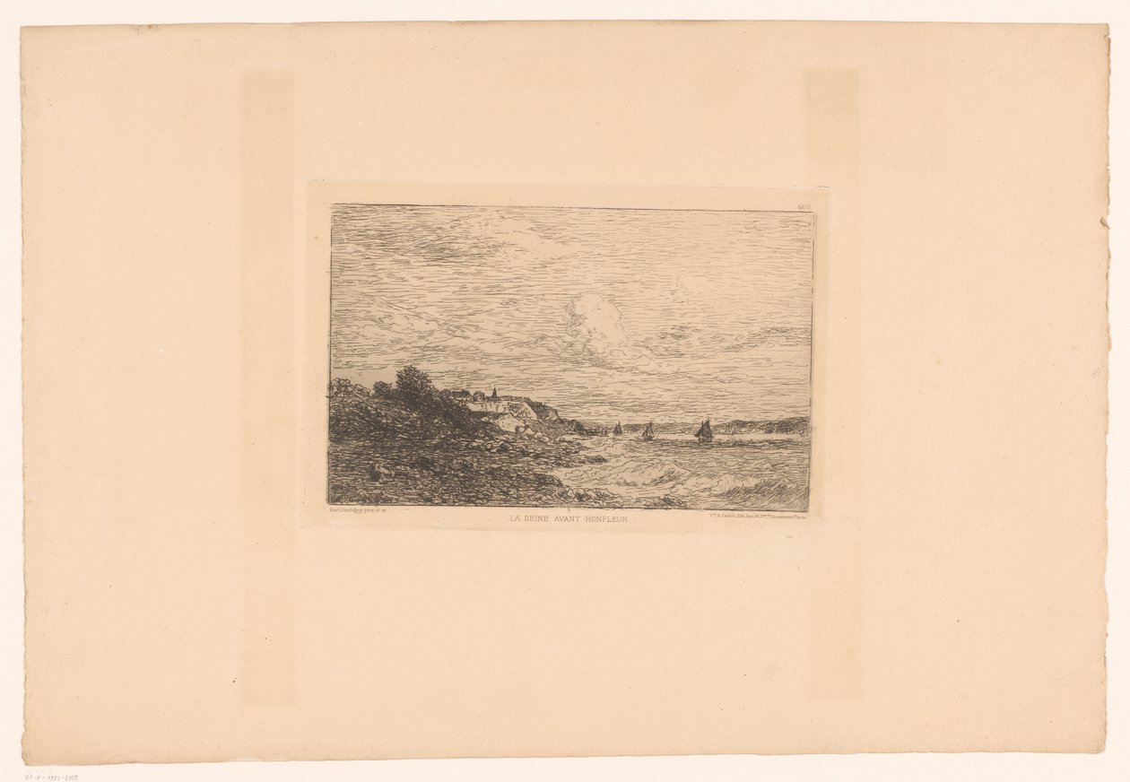 Udsigt over Seinen ved Honfleur La Seine før Honfleur (titel på objekt) af Charles Pierre Daubigny
