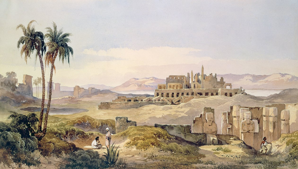 Udsigt over ruinerne af Karnak i Egypten af Charles Pierron