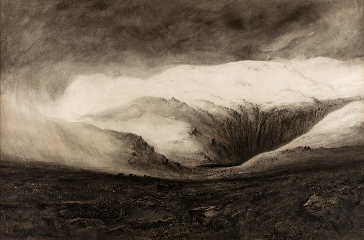 Vinter, Llyn Dulyn, udateret (akvarel på papir) af Charles Potter