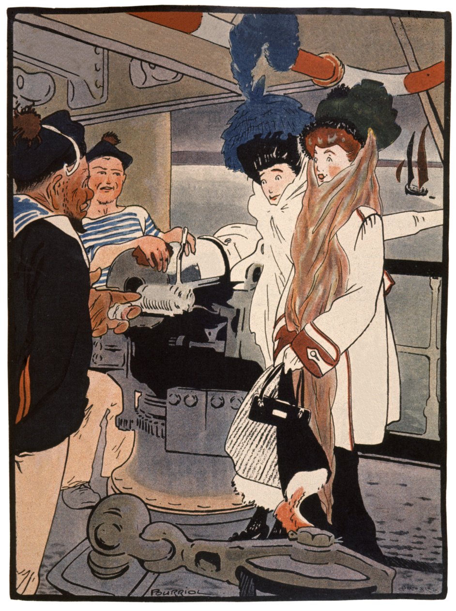Krigsskib, ca. 1900 (tryk) af Charles Pourriol
