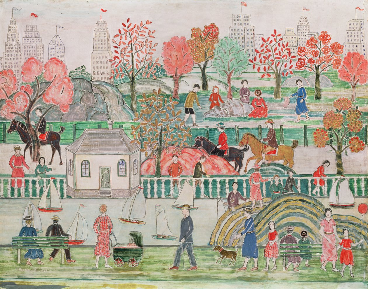 Central Park af Charles Prendergast