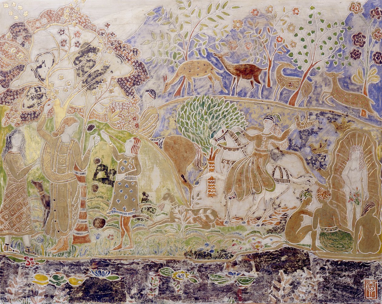 Figurer og Hjorte af Charles Prendergast