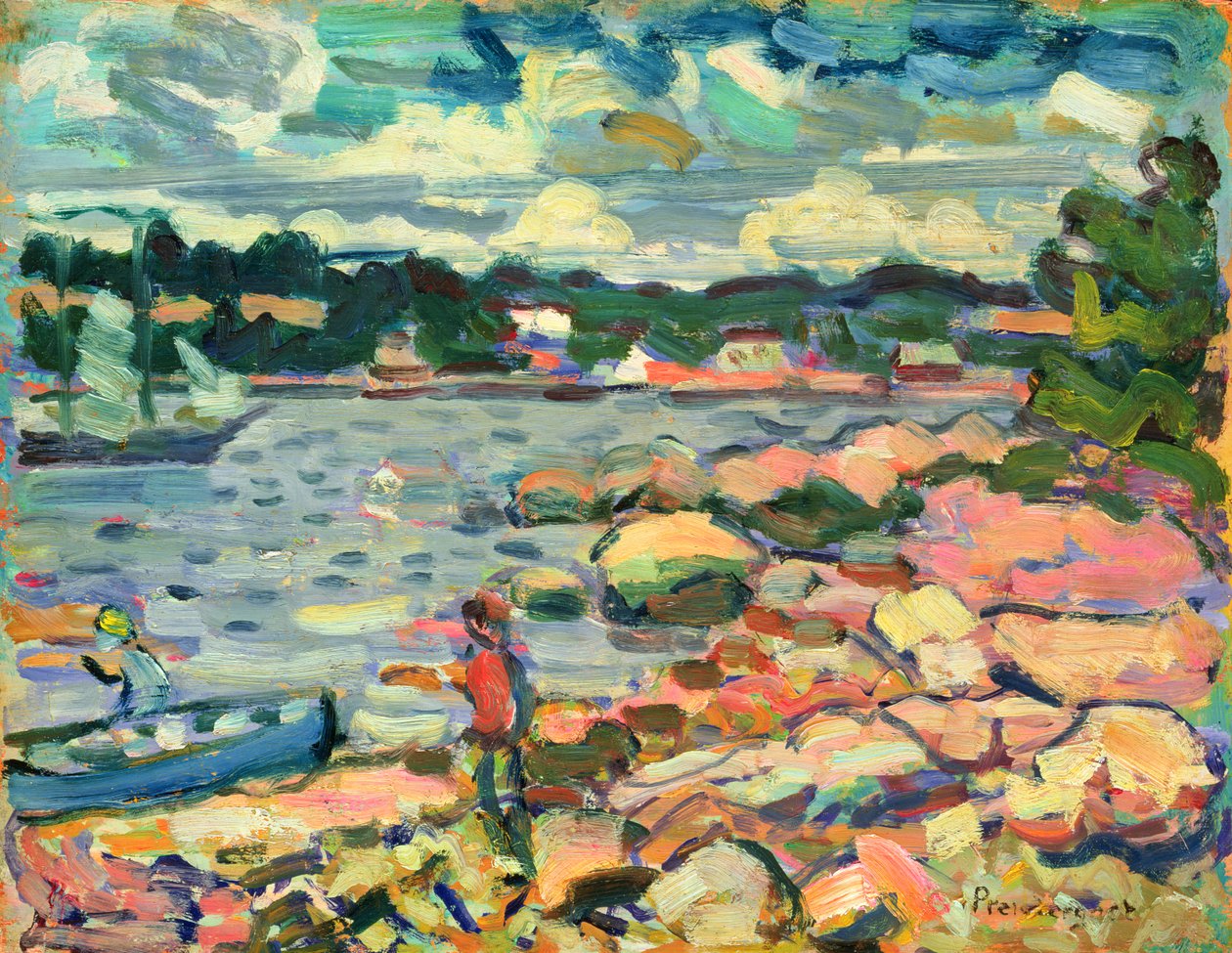 Symfoni i blåt, Brooksville, Maine af Charles Prendergast